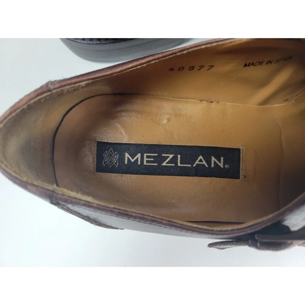 Mezlan‎ Mens Brown Leather Split Toe Double Monk Strap Dress Shoes Spain 8.5 M